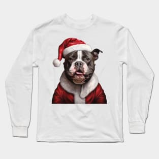 Merry Chirstmas with American Bully Dog Long Sleeve T-Shirt